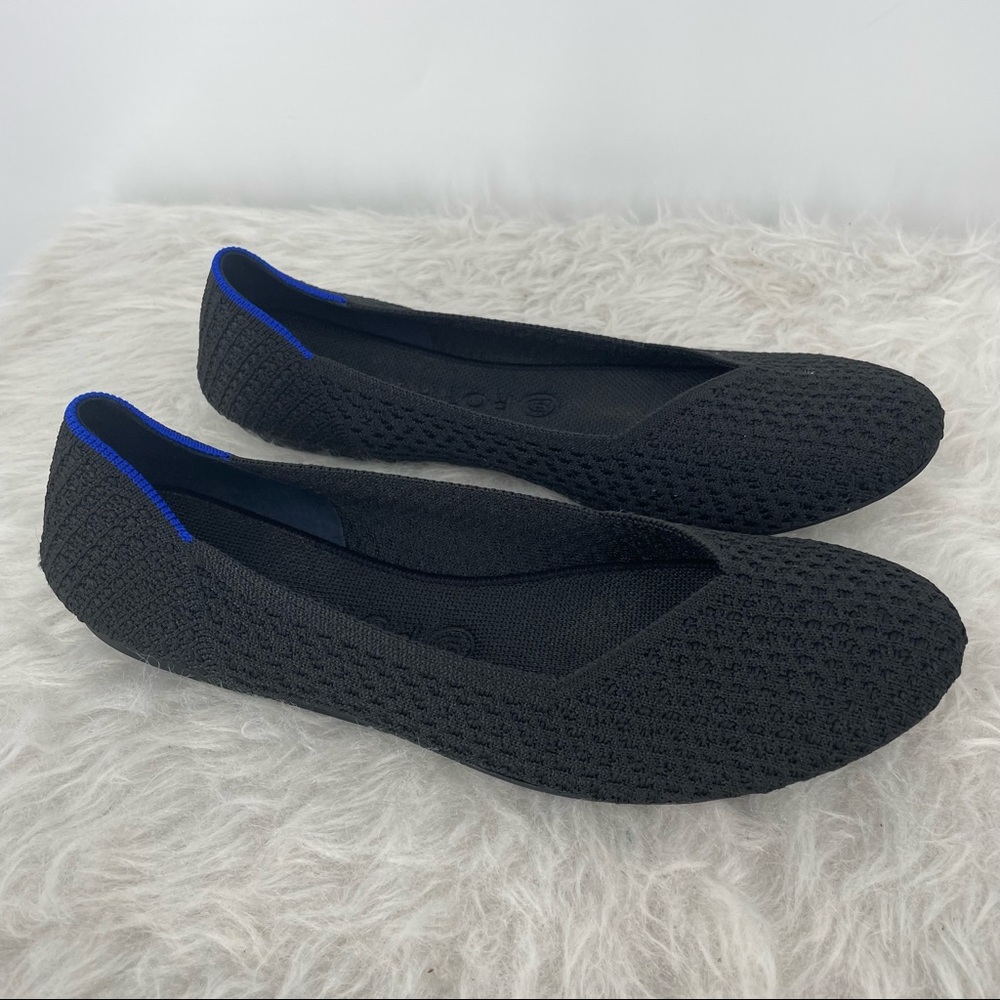 Rothy’s The Flat in black honeycomb, size 10